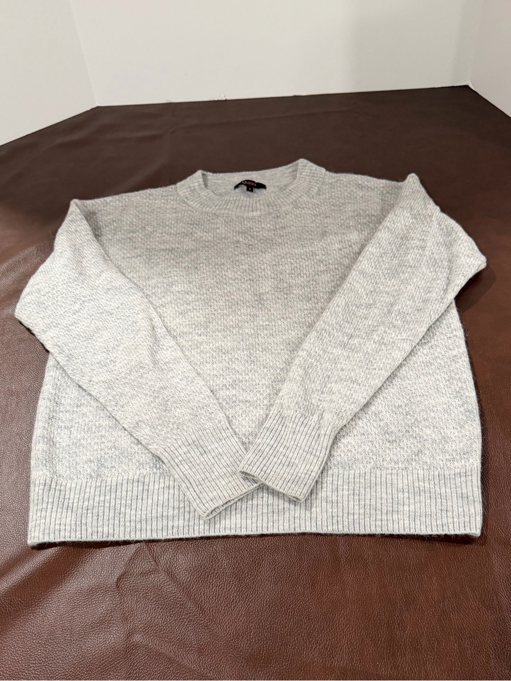 Quince Wool Baby Alpaca Crewneck Sweater Gray Size Small